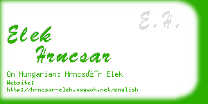 elek hrncsar business card